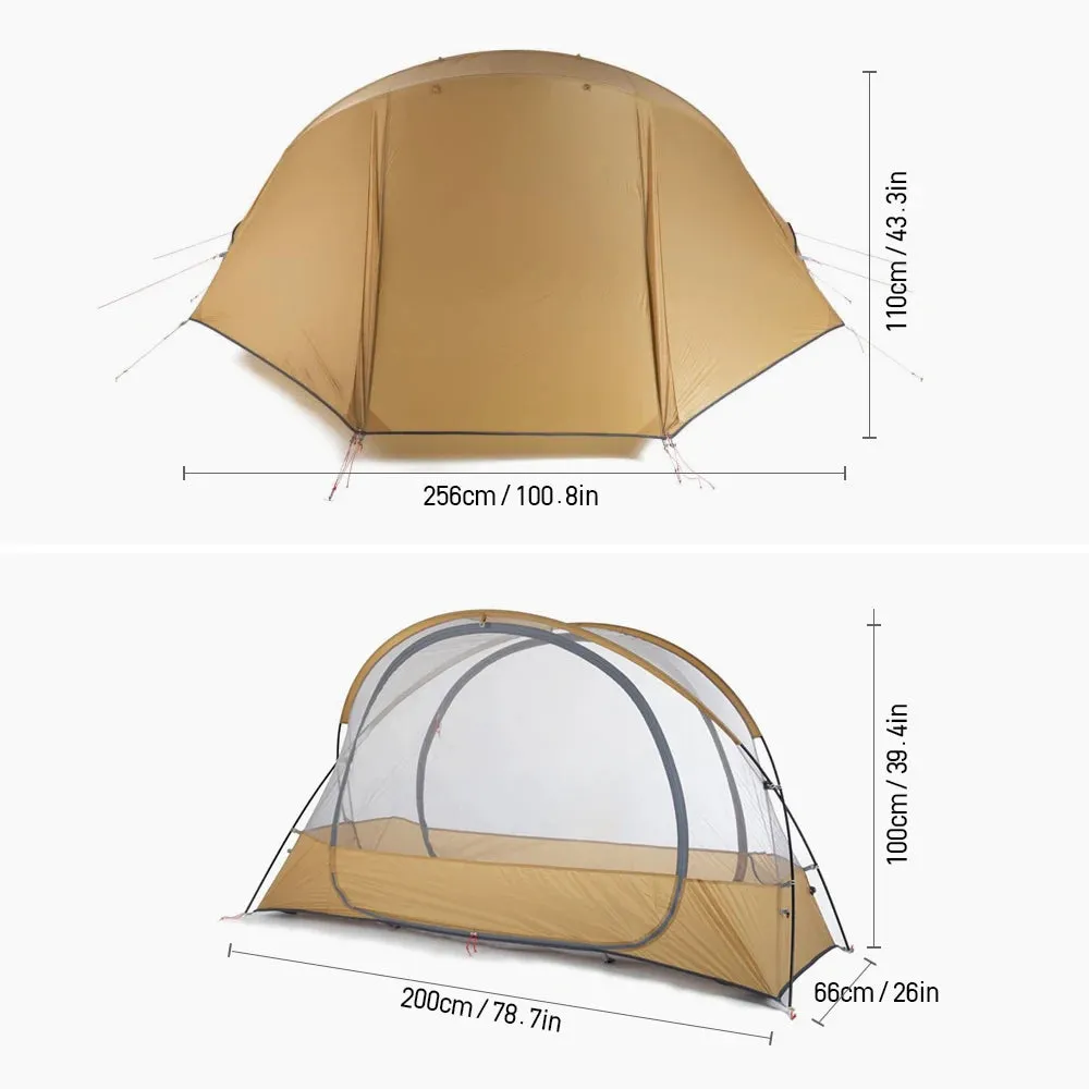 1 Person Tent Lightweight Backpacking Tent Double-layer Can Use with Elevated Sleeping Platform Camp Bed for 4 Season