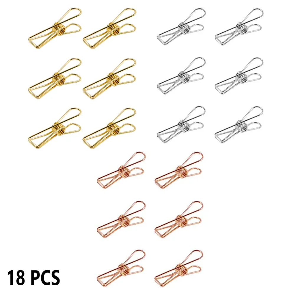 18 PC Multi-Purpose Sealing Clips Kitchen Food Bag Snack Clothespins Home Crafts