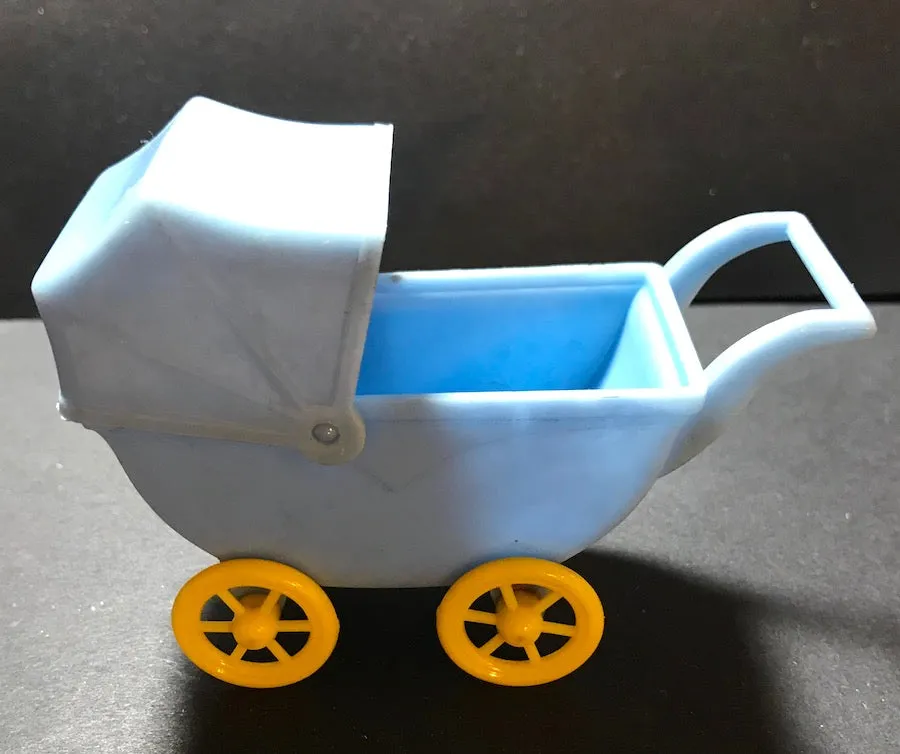 1950s "RELIABLE" Toy Pram with Moveable Hood - 10cm long