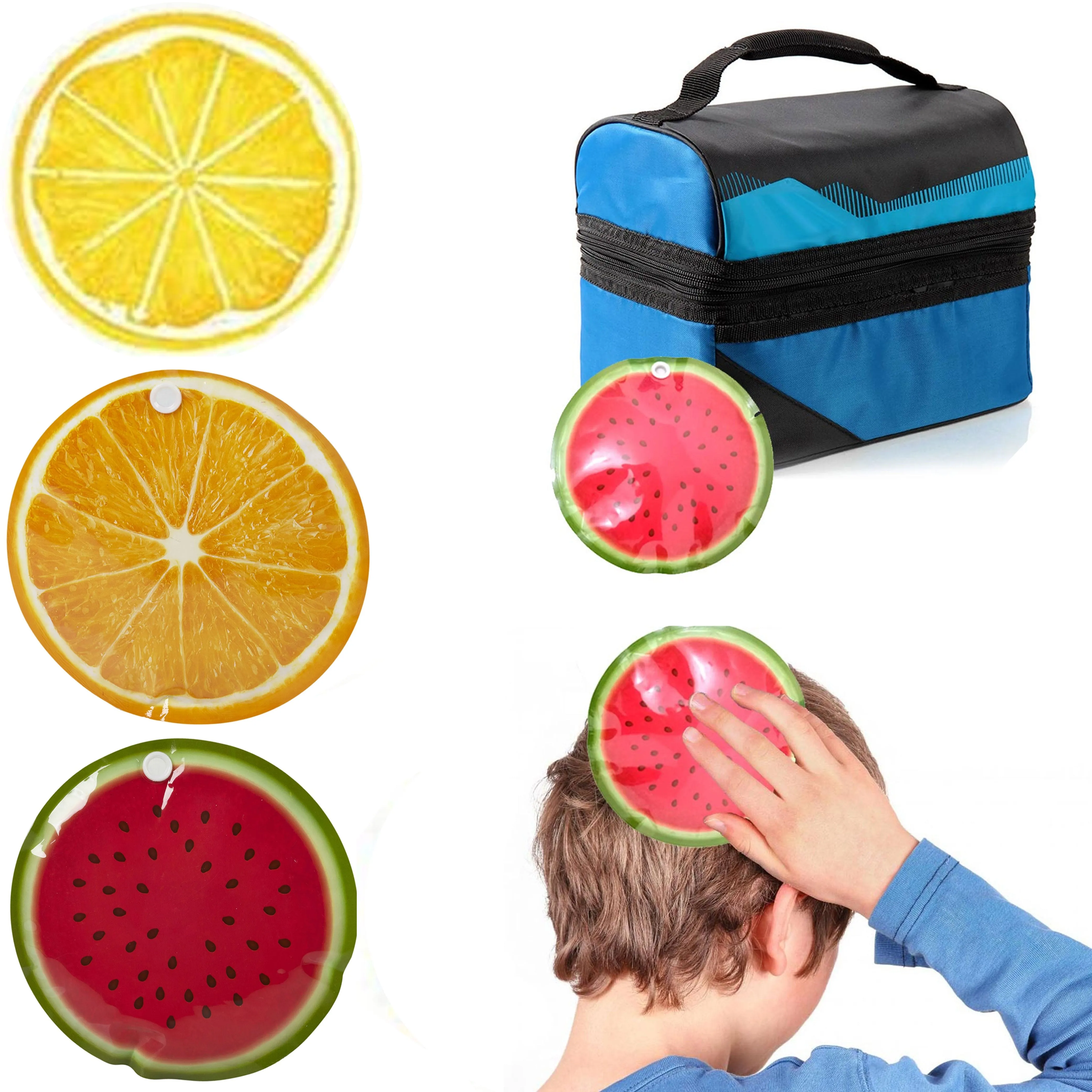 2 Pc Ice Packs Gel Cooler Lunch Box Pain Relief Cold Therapy Kids Care Reusable