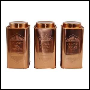 3 x Metal Tins Twist Lid 5.7 Litres - Copper 3 x Metal Tins Twist Lid 5.7 Litres - Copper