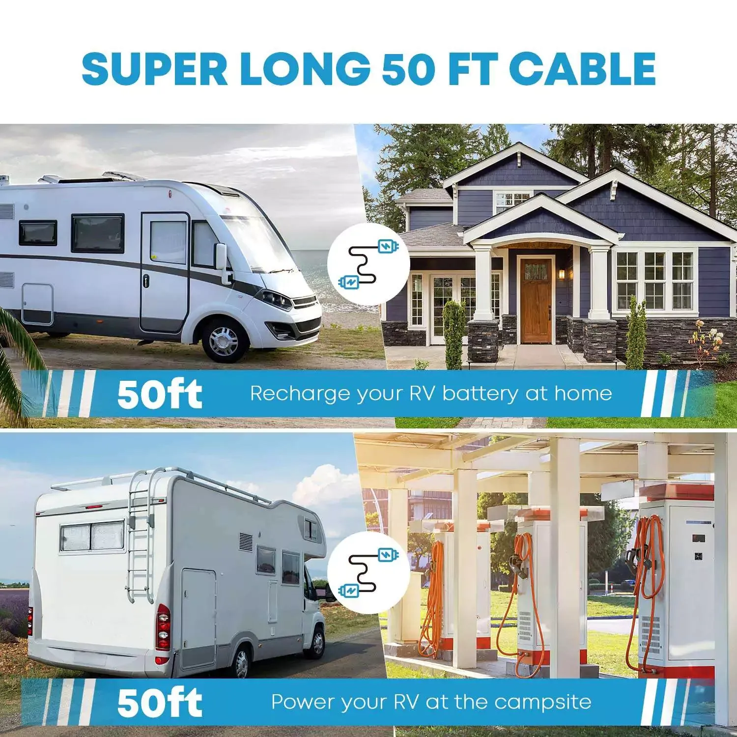 30 Amp RV Extension Cord, 50 ft