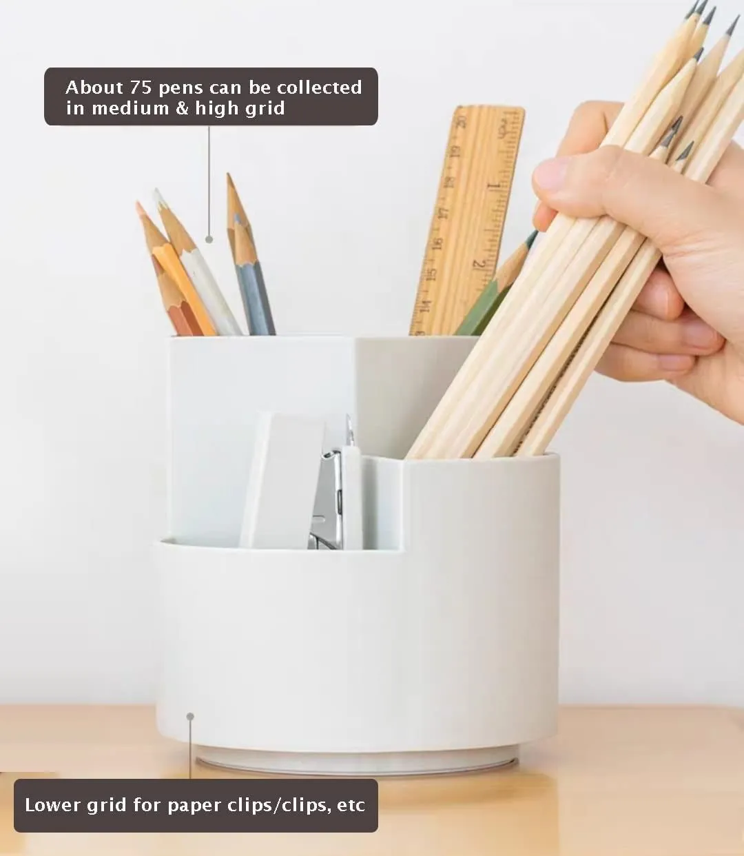 360° Rotating Multi-Functional Pen Holder, 3 Layers