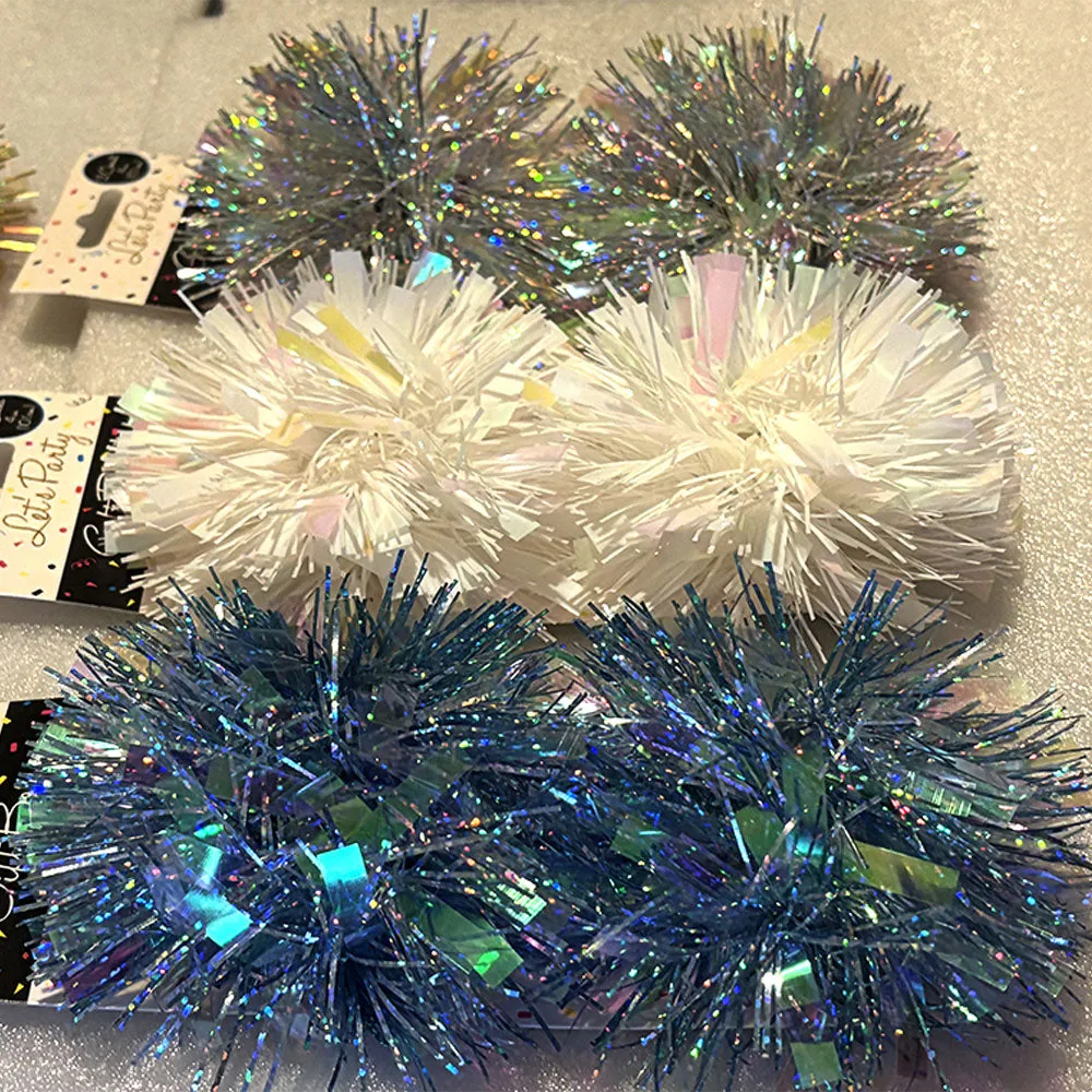 6 Pks Gift Bow Assortment Present Peel Stick Pom Pom Christmas Ribbon Party 12ct