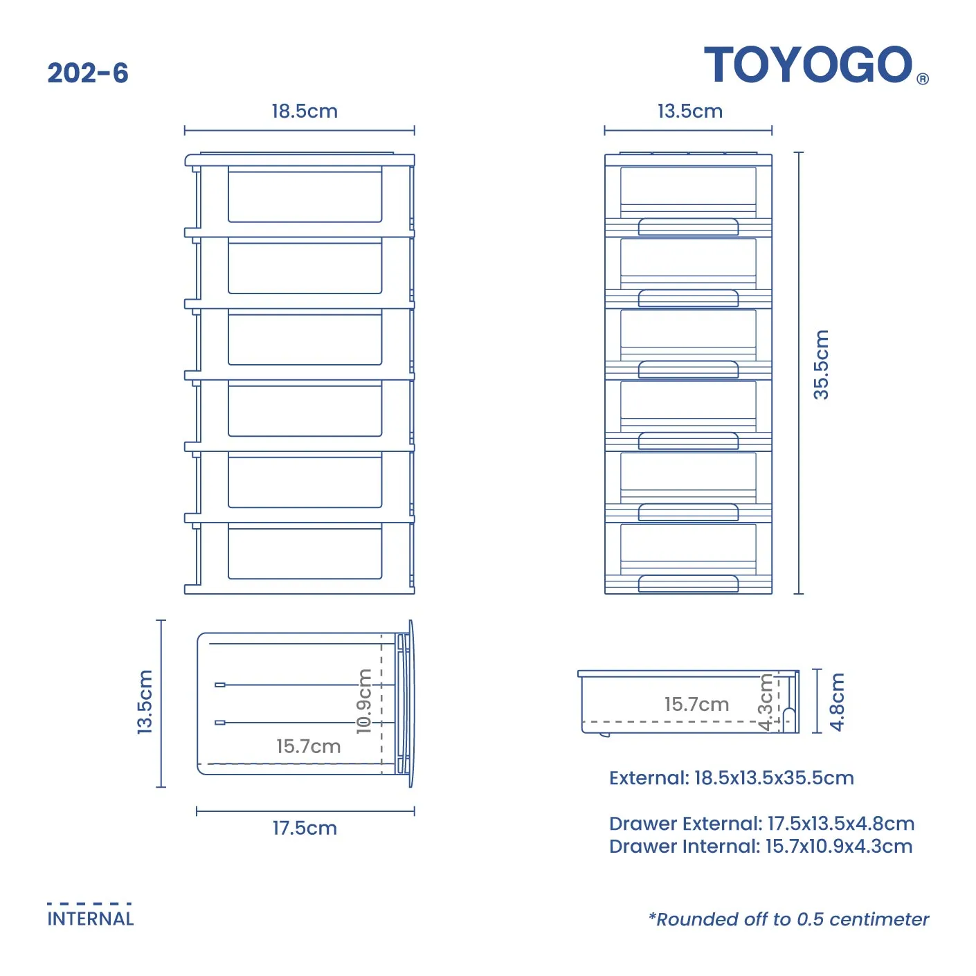 6 TIER MINI DRAWER (202-6)