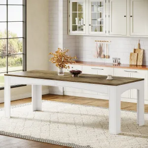 78.7" Wood Dining Table, Farmhouse Kitchen Table Dinner Table