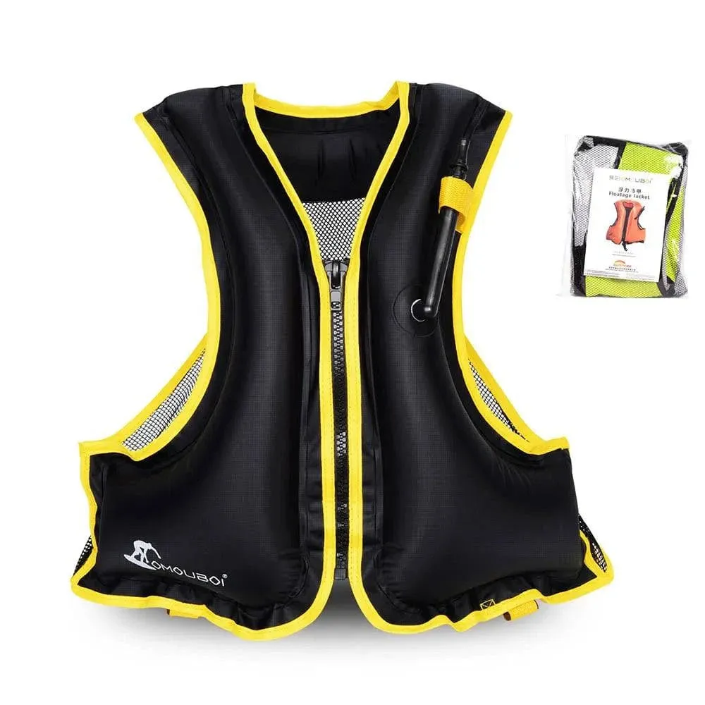 Adult Inflatable Life Jacket Swim Vest Snorkeling Floating Life Vest Swimming Drifting Surfing Water Sports Life Saving Jacket