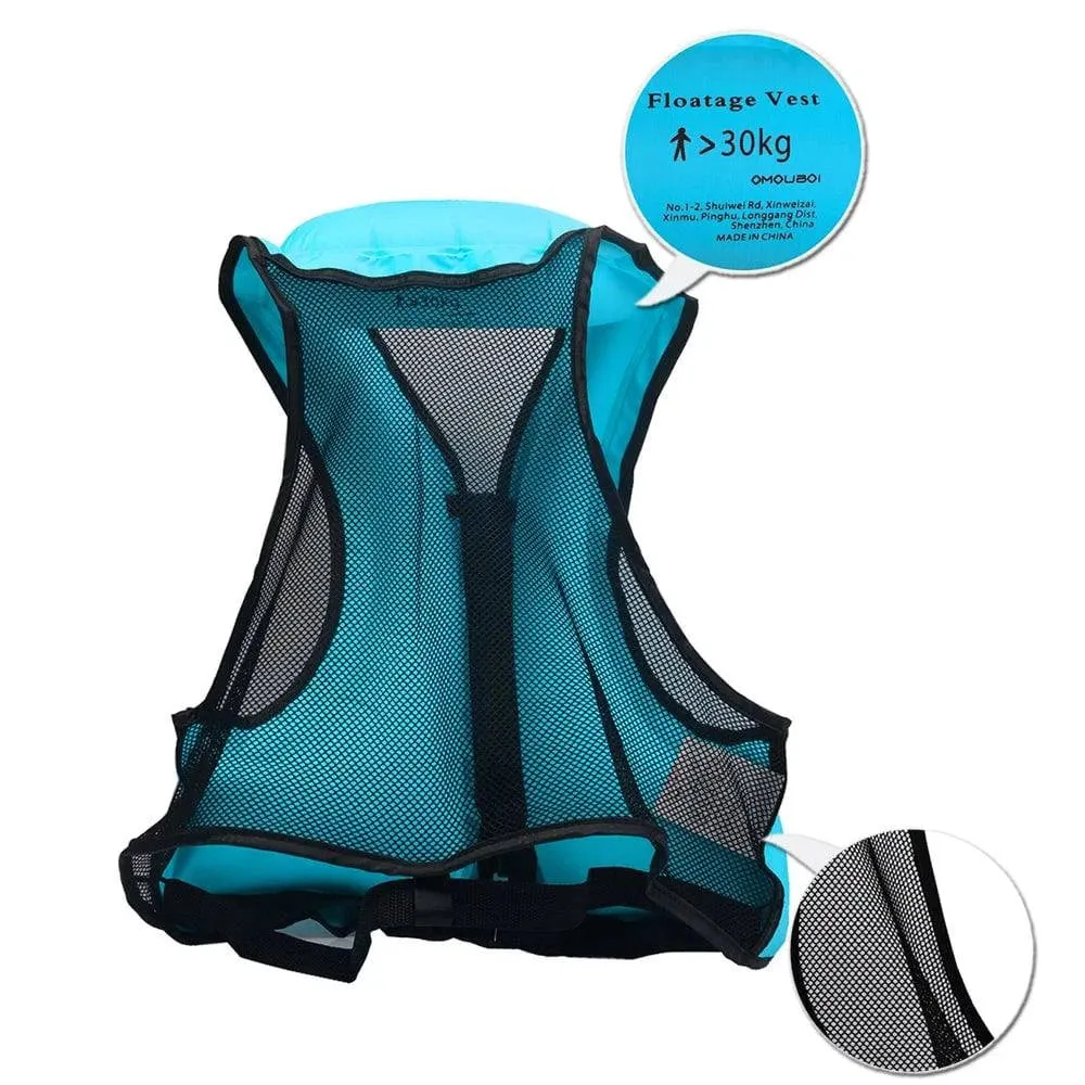 Adult Inflatable Life Jacket Swim Vest Snorkeling Floating Life Vest Swimming Drifting Surfing Water Sports Life Saving Jacket