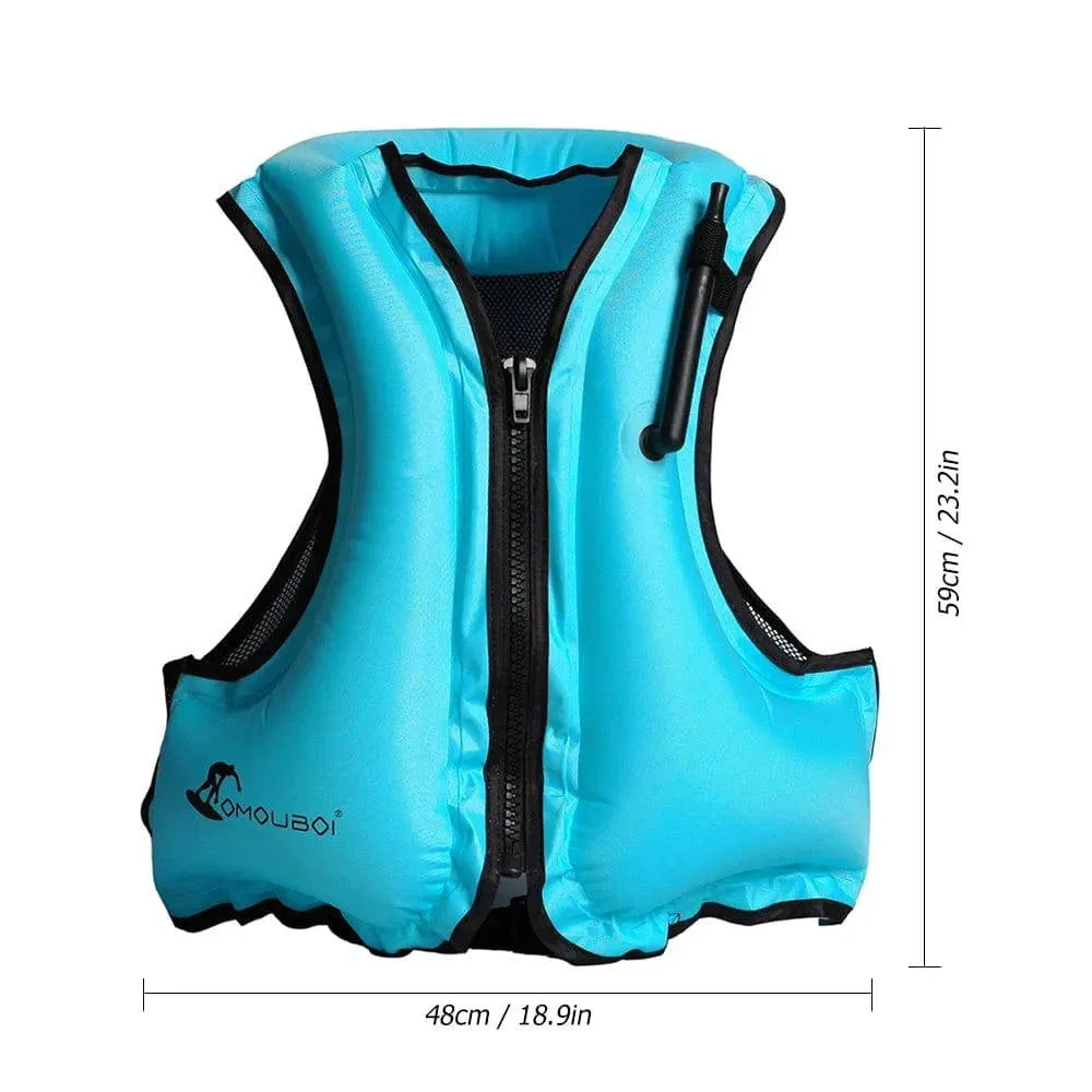 Adult Inflatable Life Jacket Swim Vest Snorkeling Floating Life Vest Swimming Drifting Surfing Water Sports Life Saving Jacket