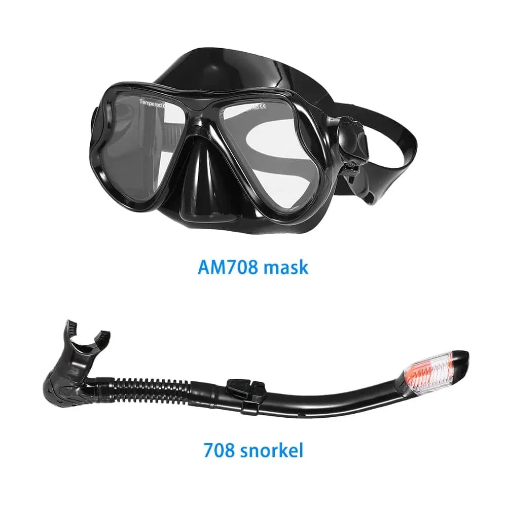 Adults Diving Mask Scuba Mask Underwater Snorkel Set Anti Fog Snorkeling Goggles Swimming Mask Glass Men Women Diving Goggles