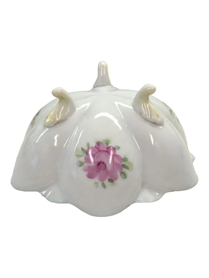 Antique Porcelain Tri Footed Bowl Hand Painted