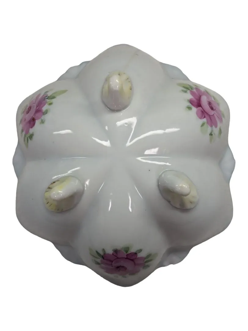 Antique Porcelain Tri Footed Bowl Hand Painted