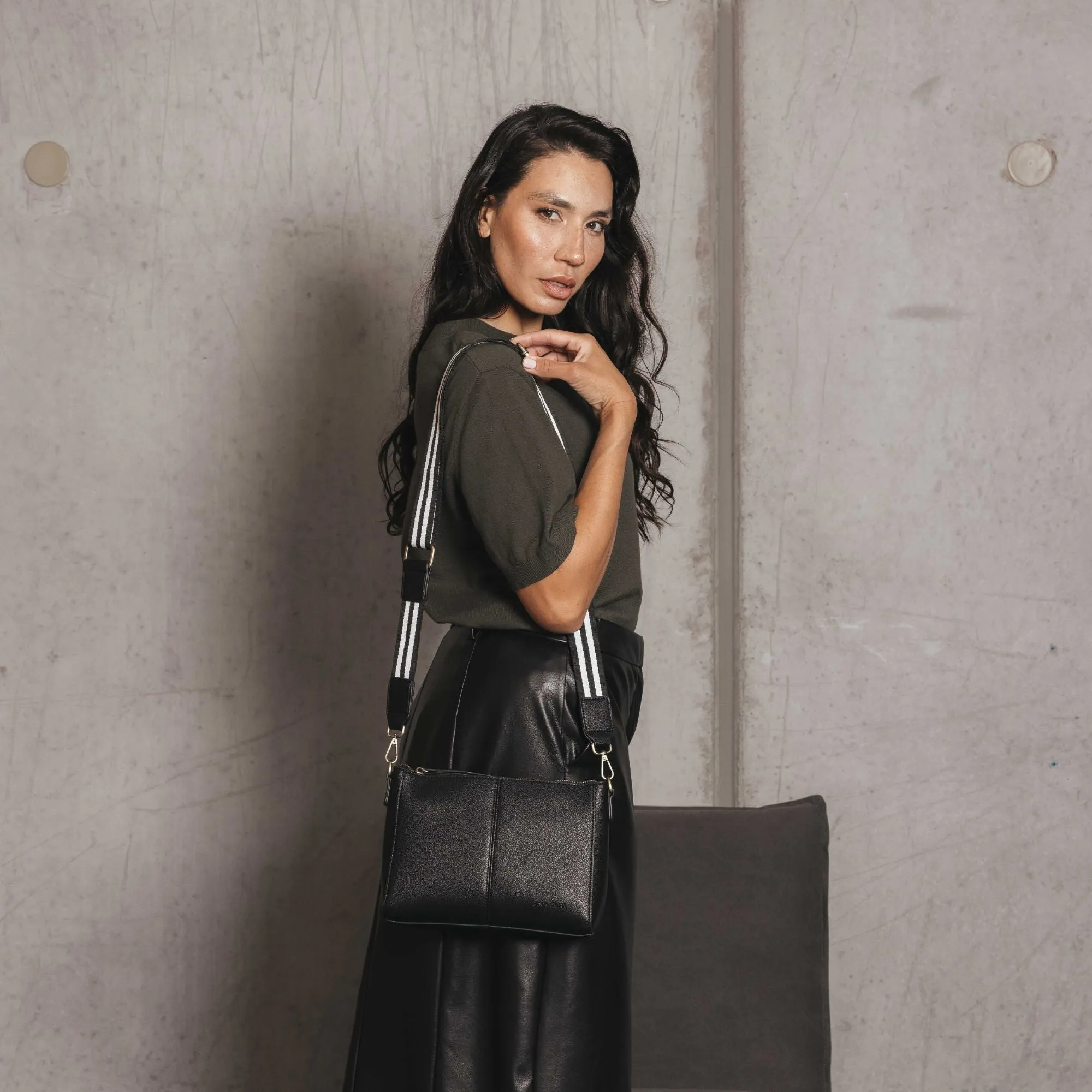 Aspen Black Crossbody Bag