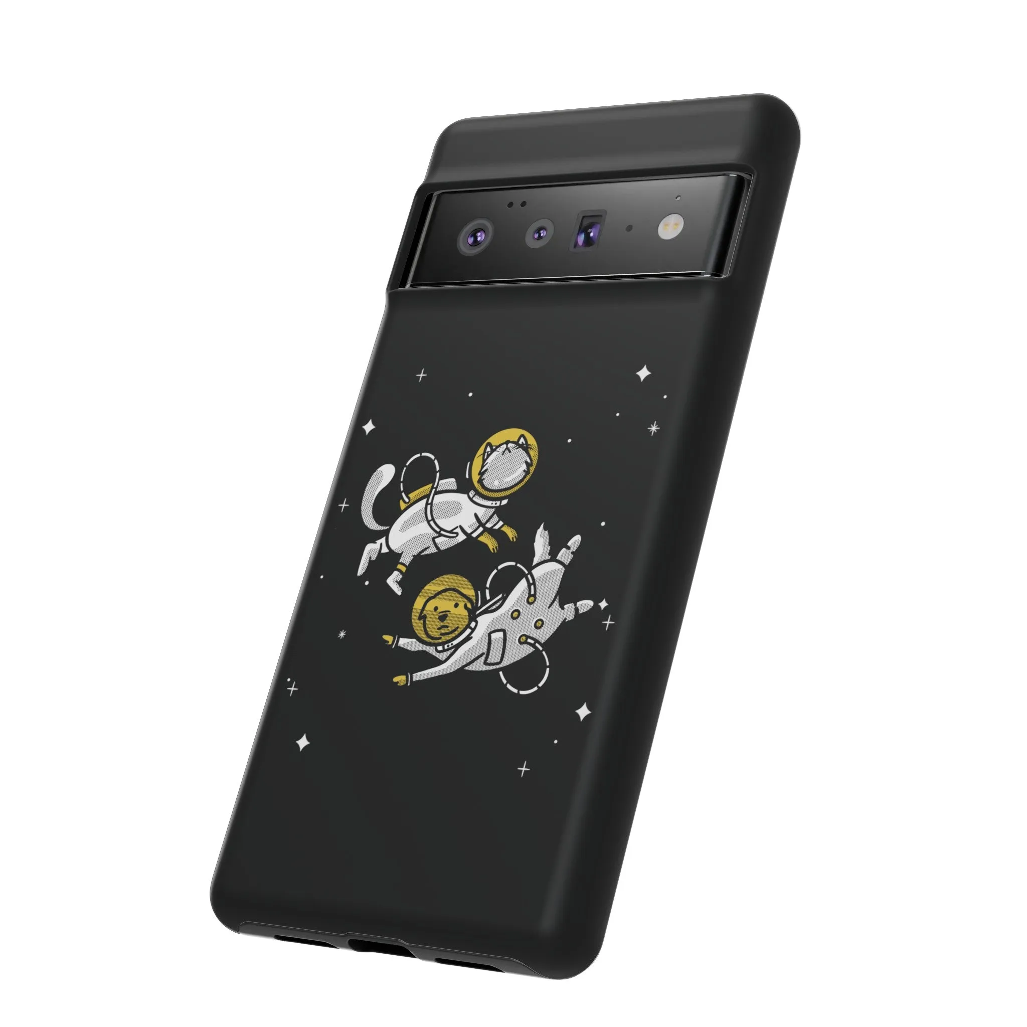 Astronaut Friends Dog And Cat Funny Sci-Fi Tough Google Pixel Mobile Cases