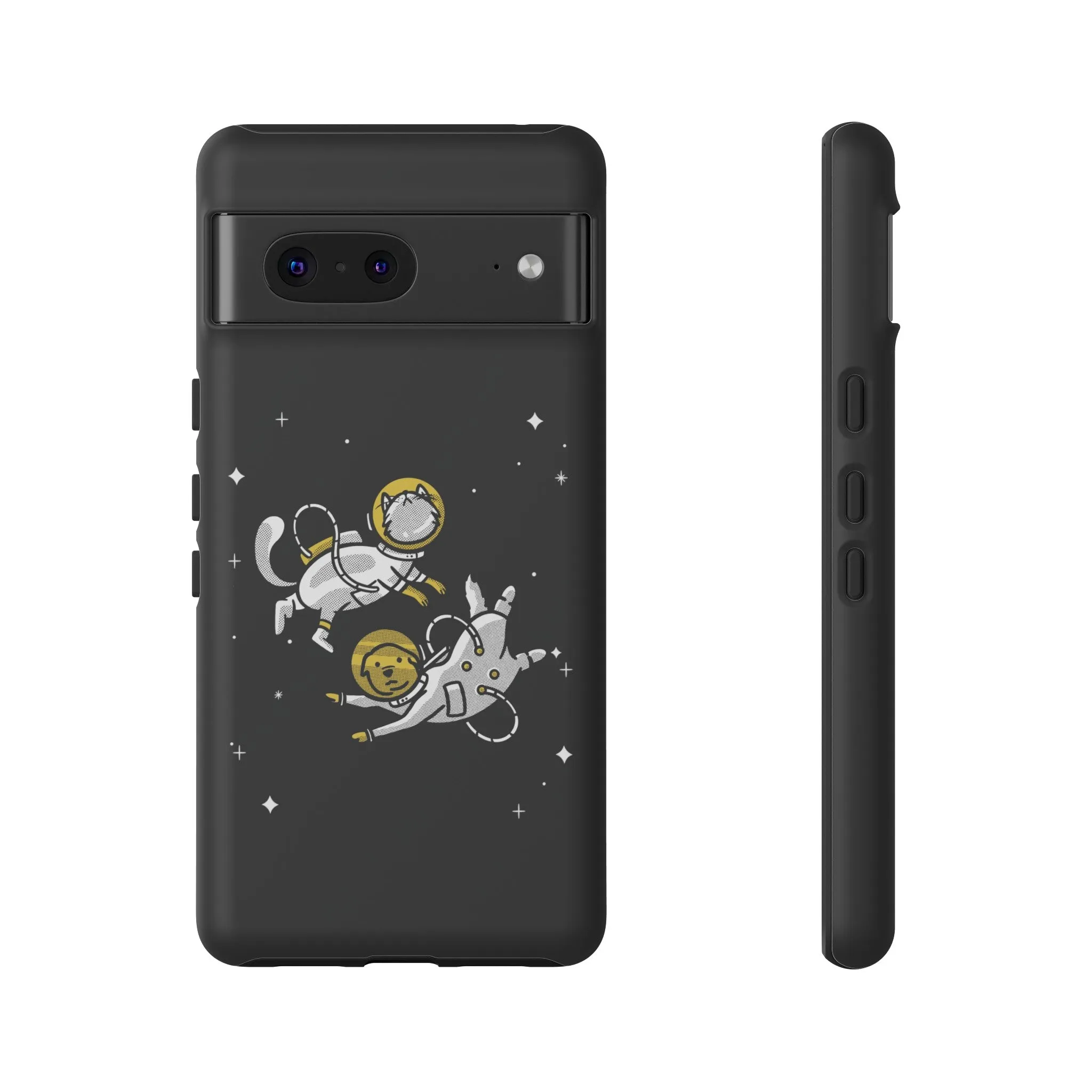 Astronaut Friends Dog And Cat Funny Sci-Fi Tough Google Pixel Mobile Cases