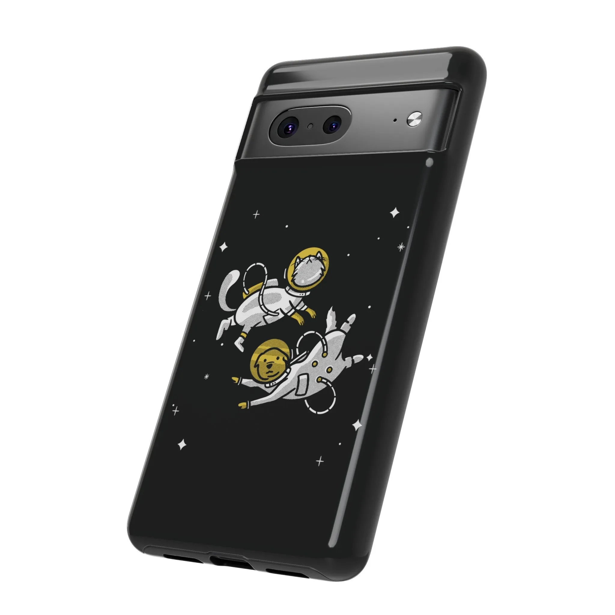Astronaut Friends Dog And Cat Funny Sci-Fi Tough Google Pixel Mobile Cases