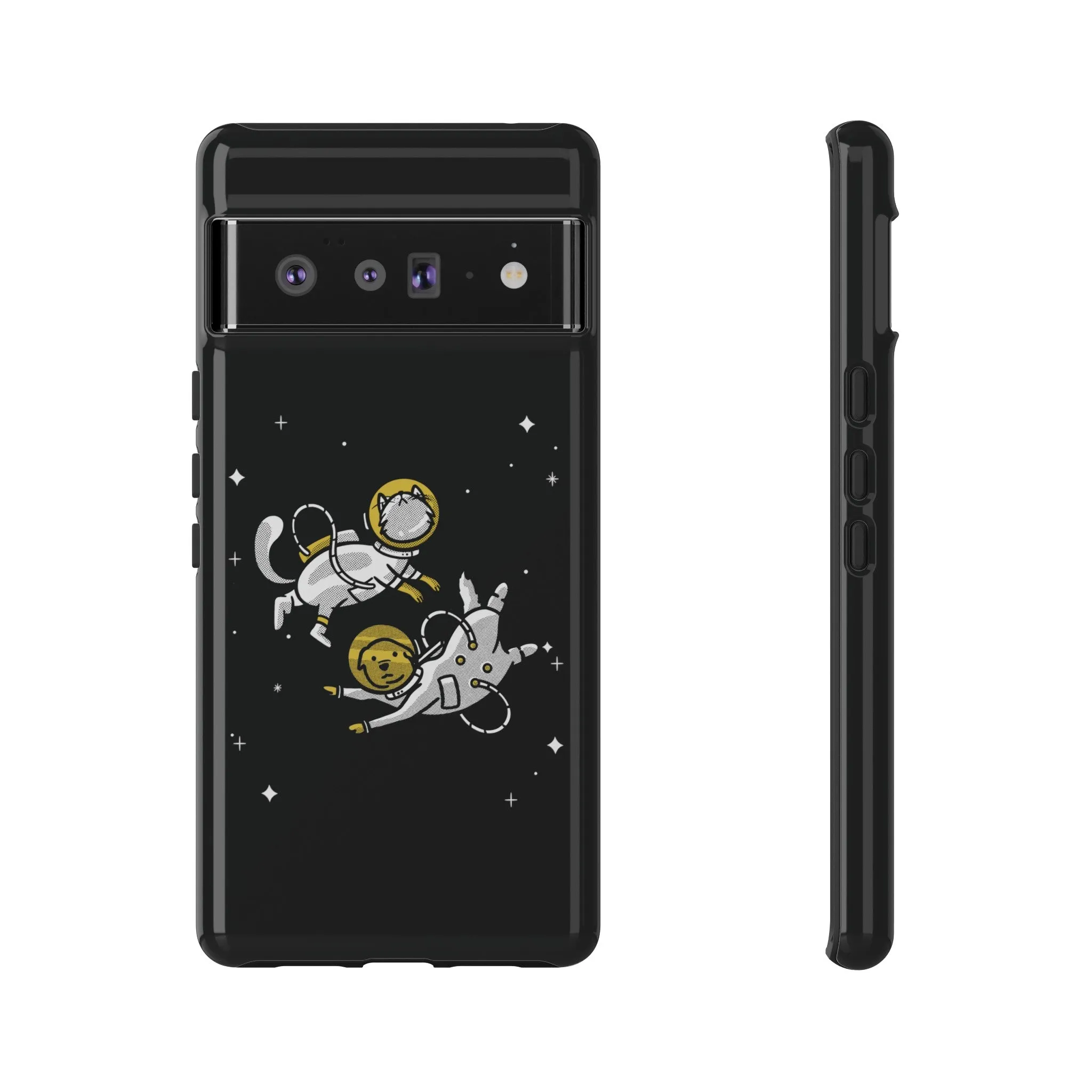 Astronaut Friends Dog And Cat Funny Sci-Fi Tough Google Pixel Mobile Cases