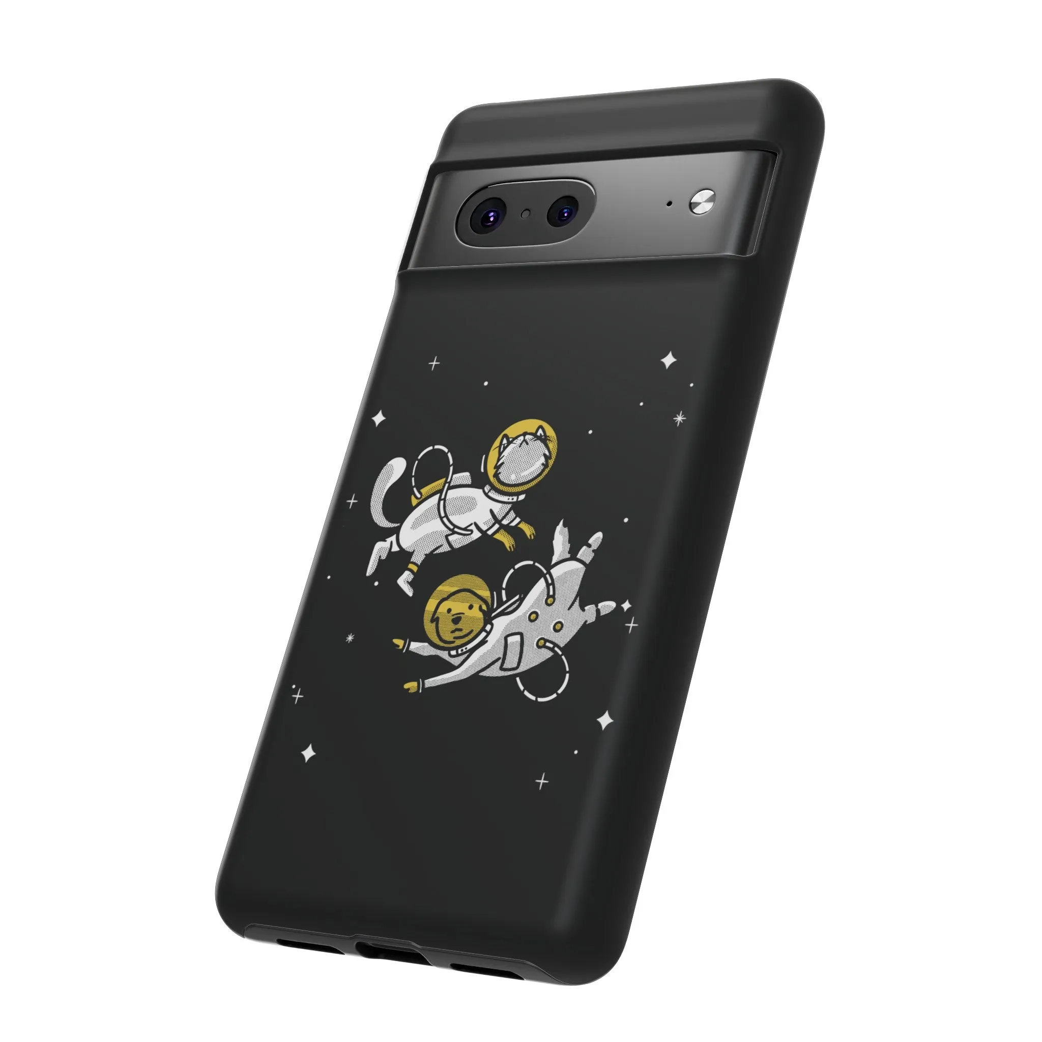 Astronaut Friends Dog And Cat Funny Sci-Fi Tough Google Pixel Mobile Cases