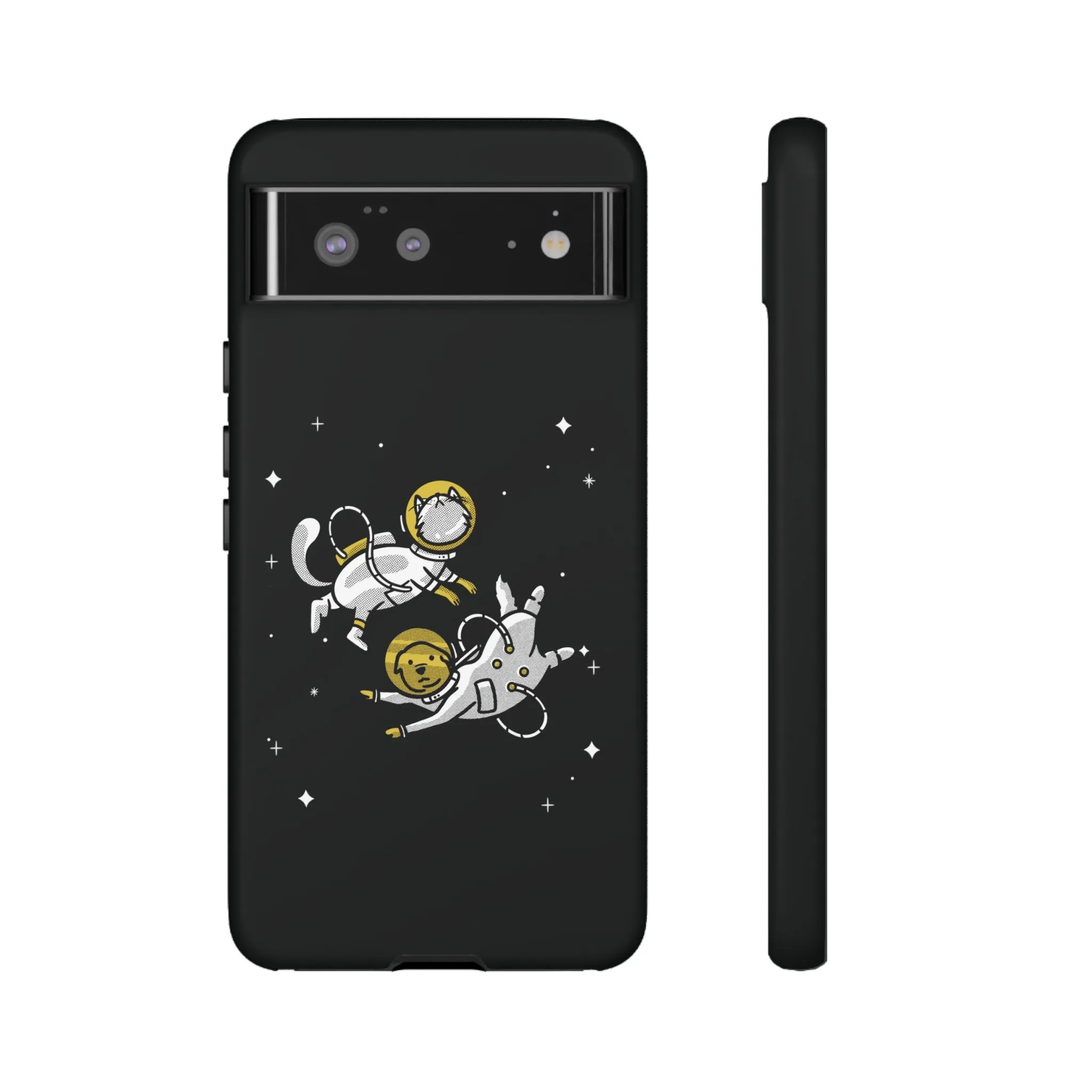 Astronaut Friends Dog And Cat Funny Sci-Fi Tough Google Pixel Mobile Cases