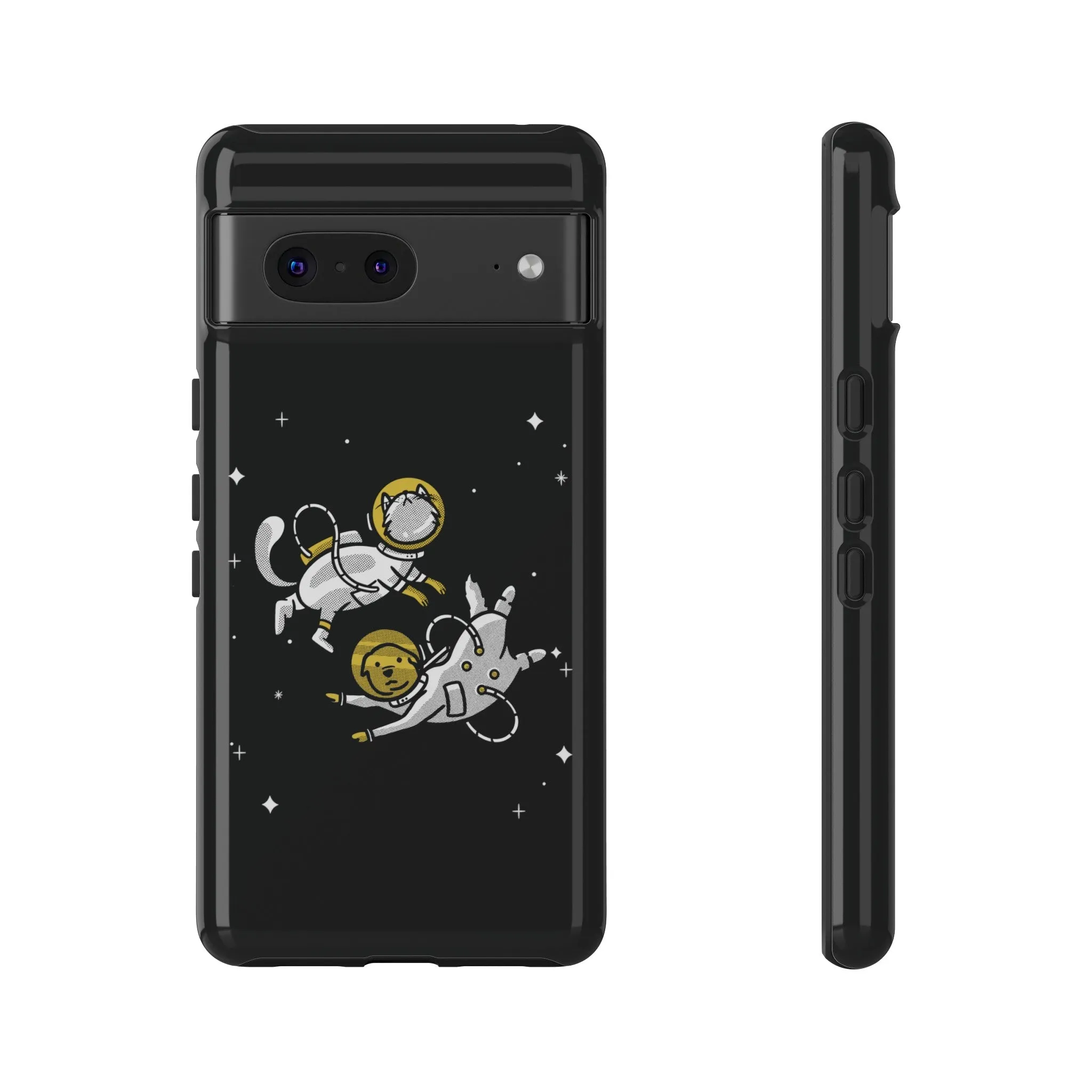 Astronaut Friends Dog And Cat Funny Sci-Fi Tough Google Pixel Mobile Cases