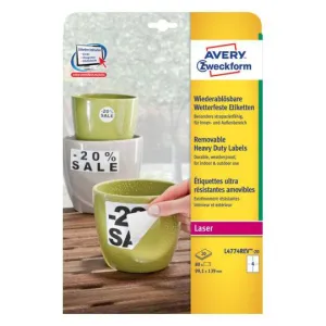 Avery Weatherproof film labels 99.1 x 139 mm - (L4774REV-20) Avery Weatherproof film labels 99.1 x 139 mm - (L4774REV-20)