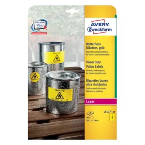 Avery Weatherproof Film Labels 99.1 x 139 mm - L6127-20 Avery Weatherproof Film Labels 99.1 x 139 mm - L6127-20