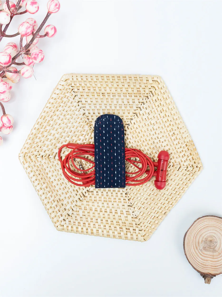 Banjara Embroidery Wire Organizer Blue