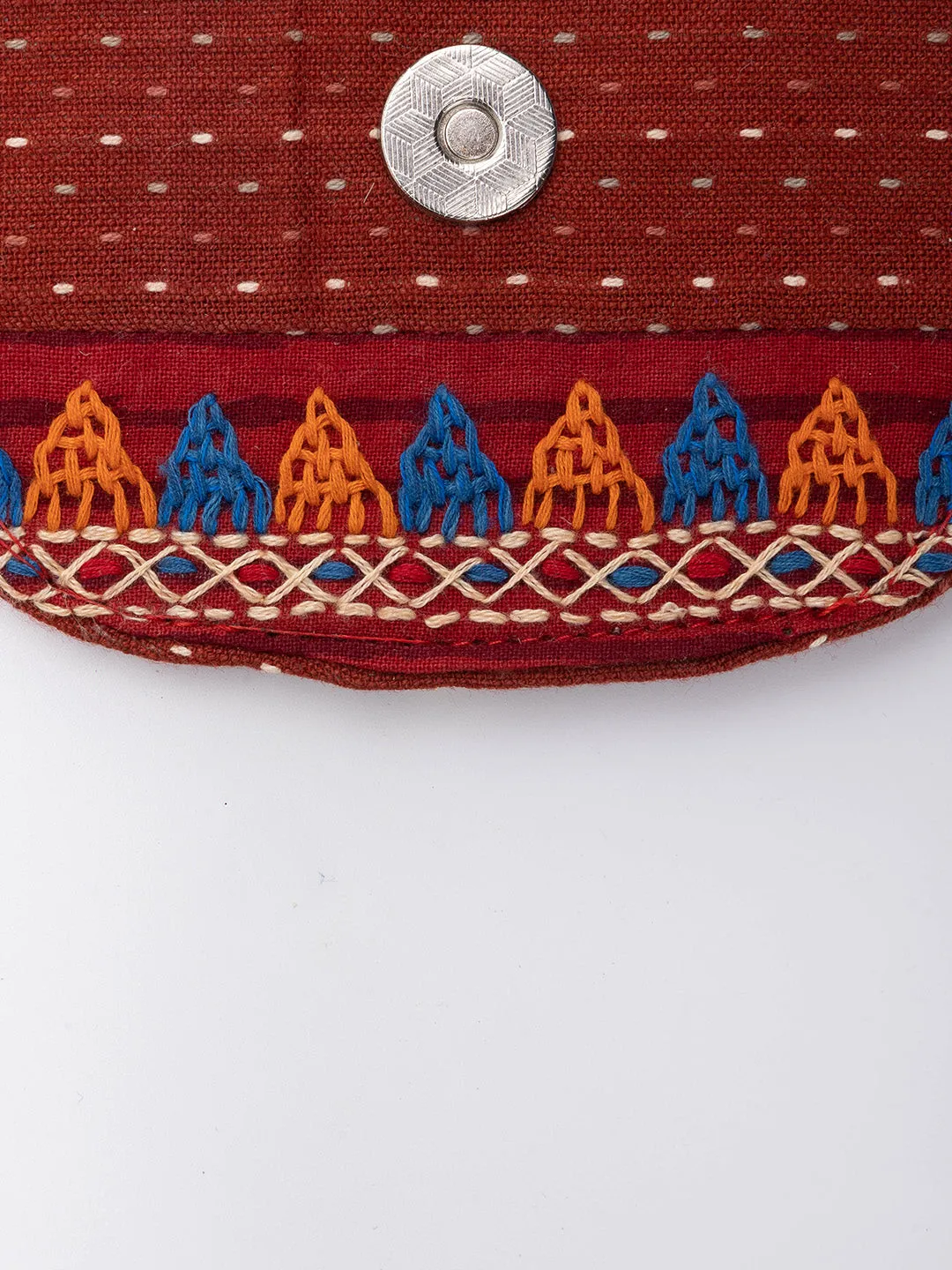 Banjara Embroidery Wire Organizer  Orange