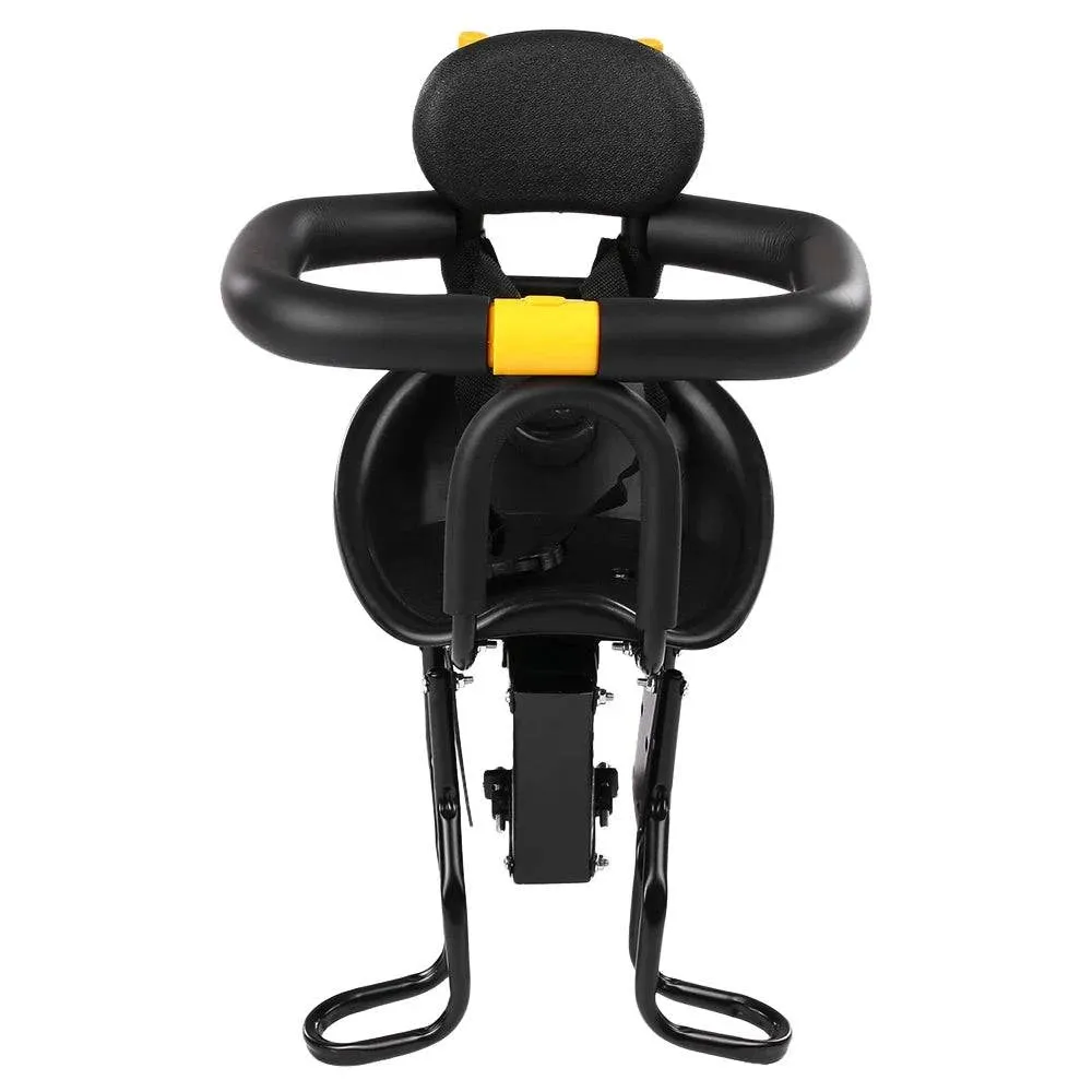 Bicycle Saddle Safety Front Baby Seat Bike Child Kids Seat Mtb Saddl with Foot Pedals Support Back Rest Seat for Mountain Bike