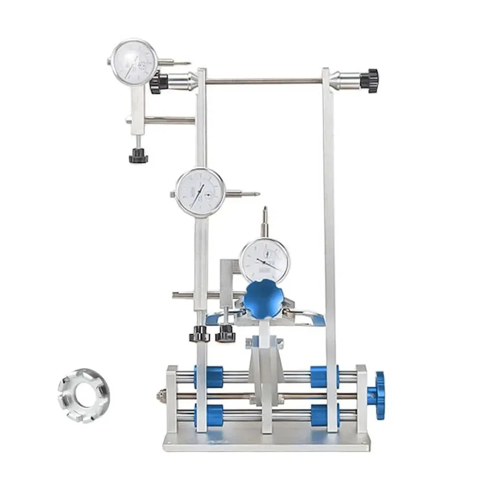 Bicycle Wheel Truing Stand Bike Wheel Alignment Repair Tool with Dial Gauge for Quick Release and Thru-Axle