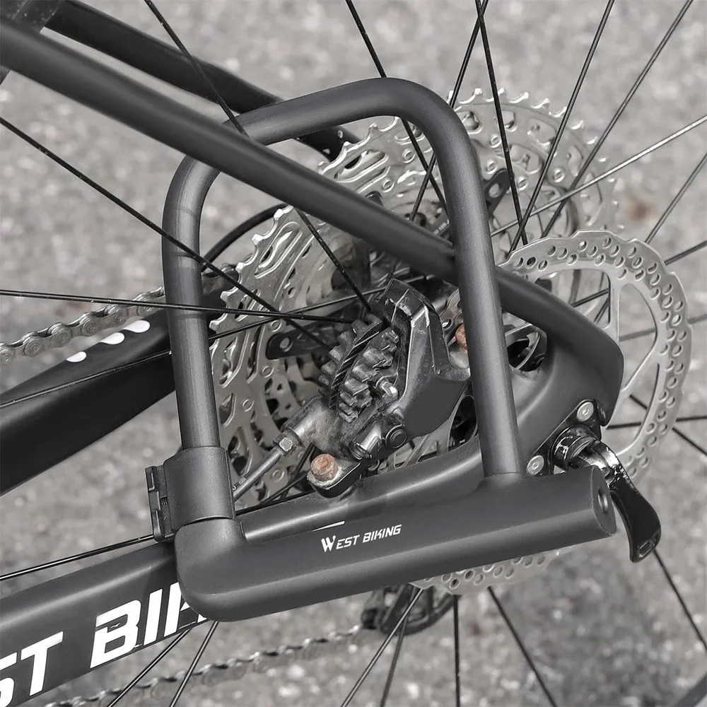 Bike Lock U-Lock Heavy Duty Bicycle Motorcycle Anti-Theft Lock with 2 Keys & Lock Holder for Bike Motorcycle Scooter