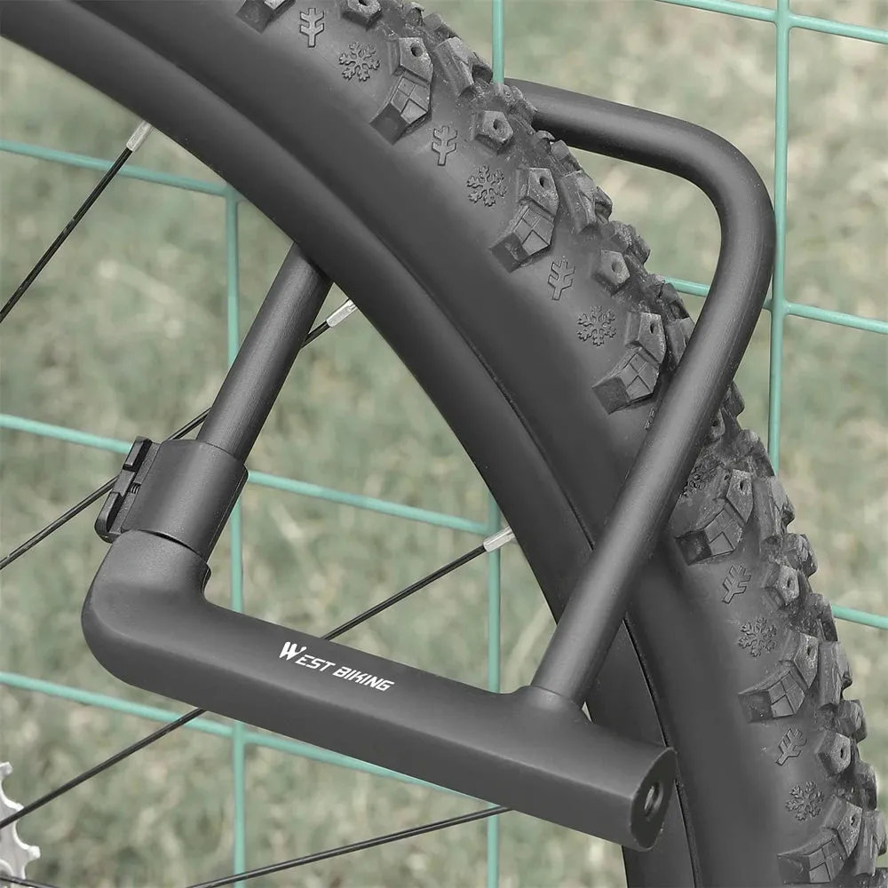 Bike Lock U-Lock Heavy Duty Bicycle Motorcycle Anti-Theft Lock with 2 Keys & Lock Holder for Bike Motorcycle Scooter