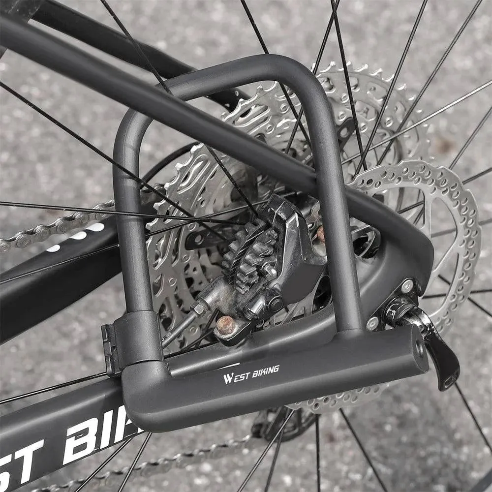 Bike Lock U-Lock Heavy Duty Bicycle Motorcycle Anti-Theft Lock with 2 Keys & Lock Holder for Bike Motorcycle Scooter