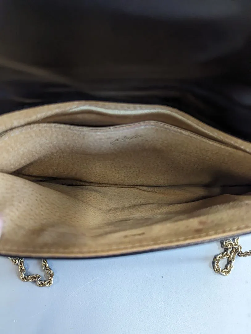 Black & Gold Shoulder Bag W Chain Strap