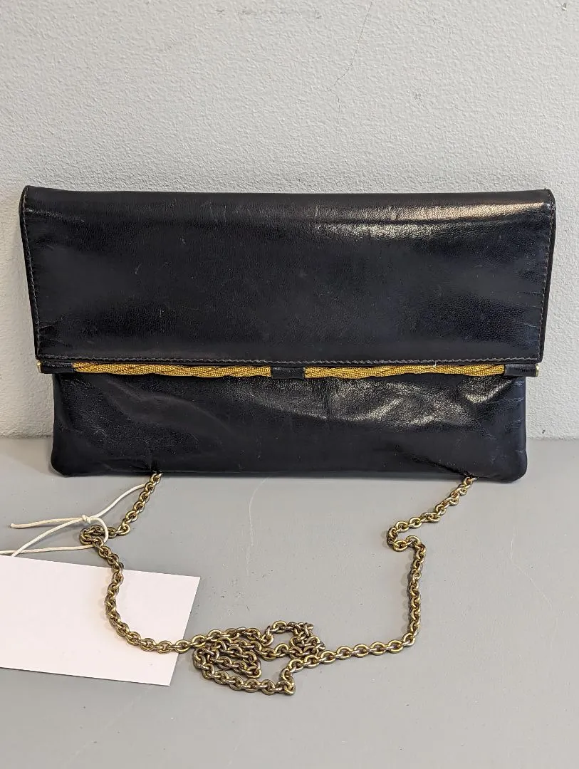 Black & Gold Shoulder Bag W Chain Strap