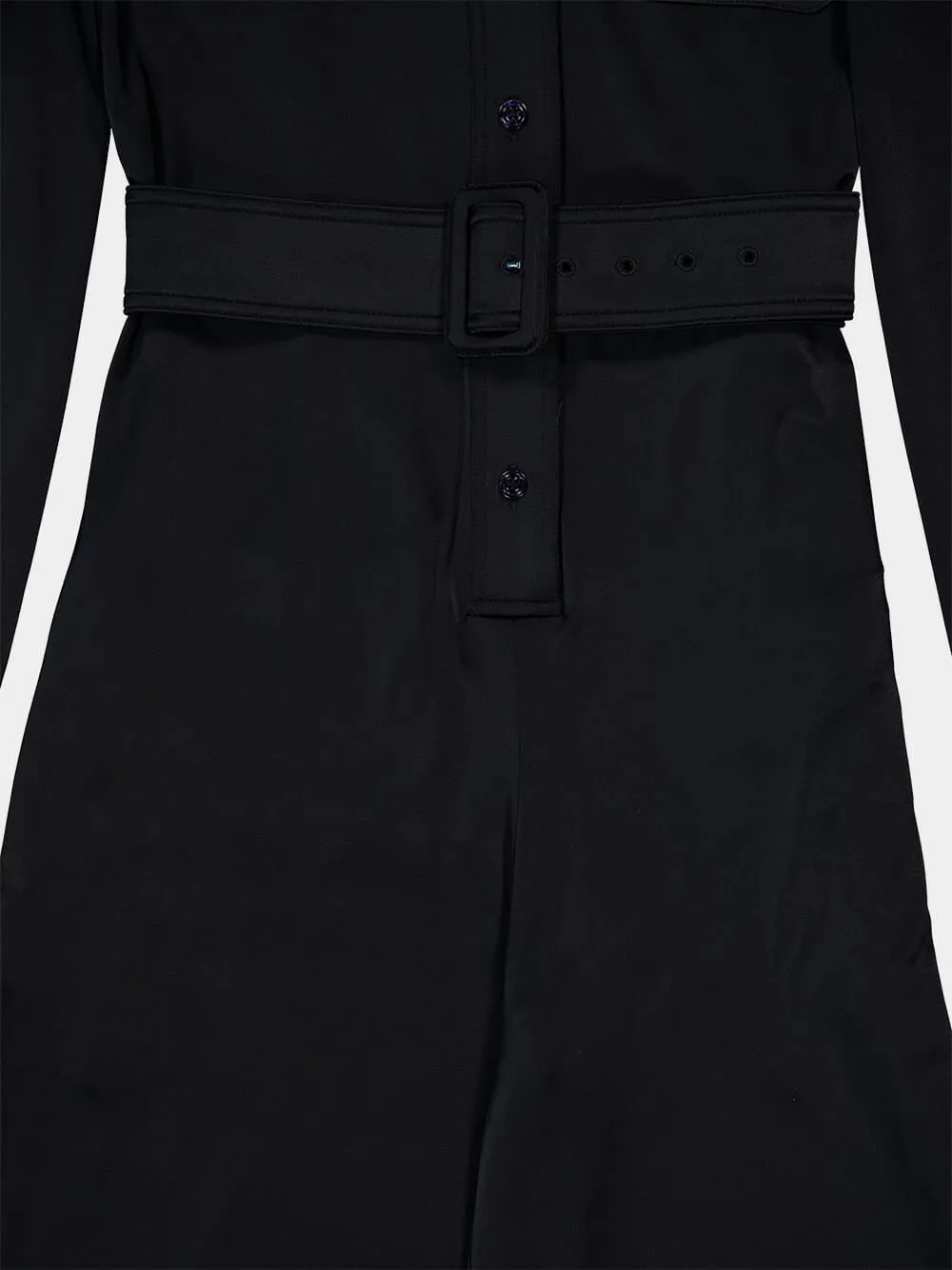 Black Satin Stretch Jersey Jumpsuit