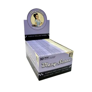 Blazy Susan Purple 1-1/4 Rolling Paper Box of 50 Blazy Susan Purple 1-1/4 Rolling Paper Box of 50