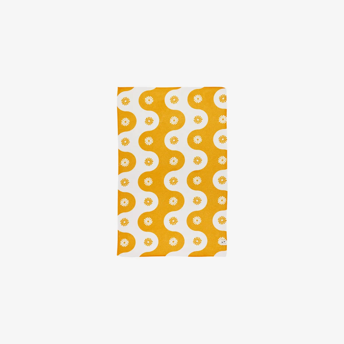 Botanical Waves Quick-Dry Kitchen Towel - Mustard