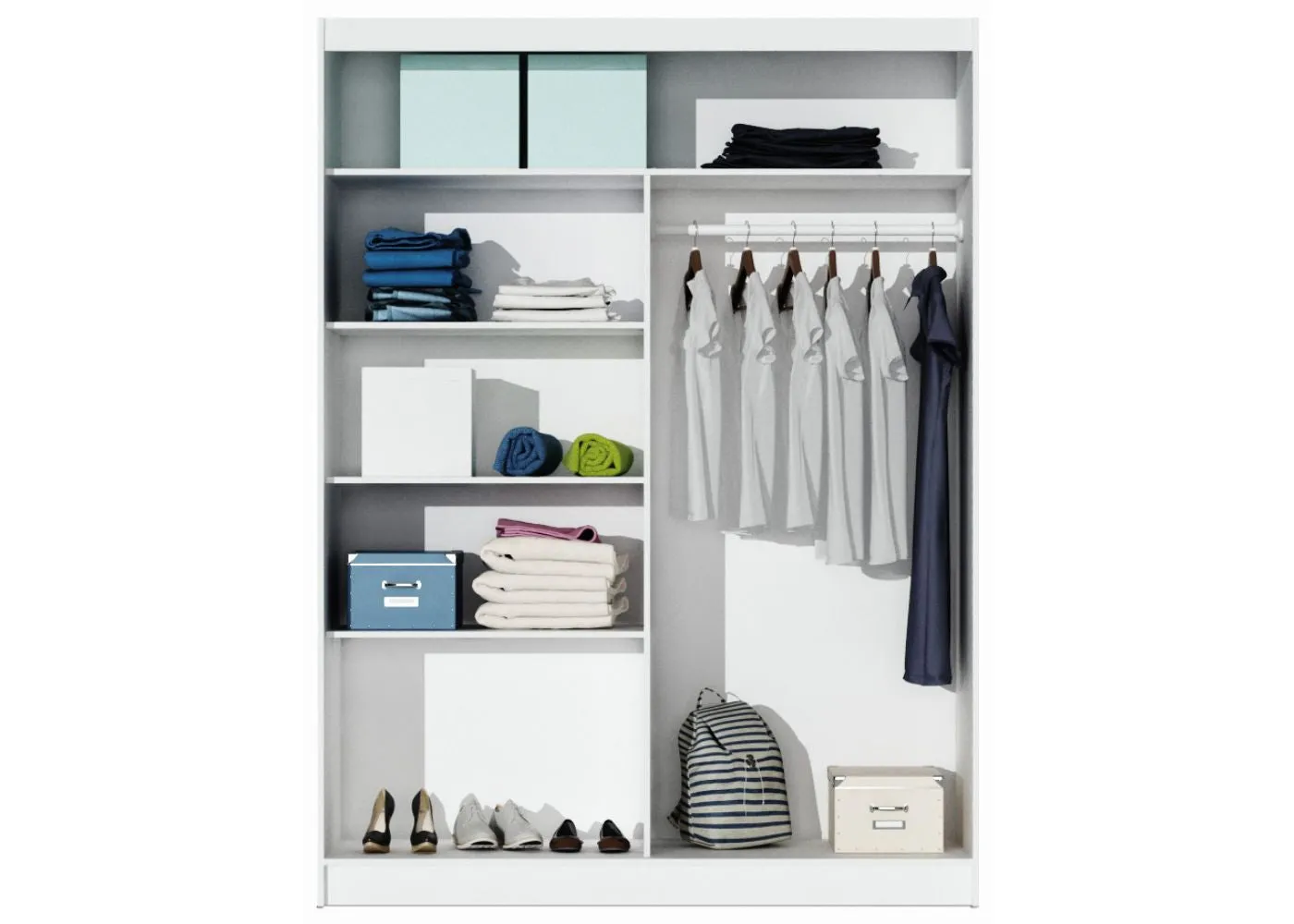 Brennans Paris Range White Sliding Wardrobe