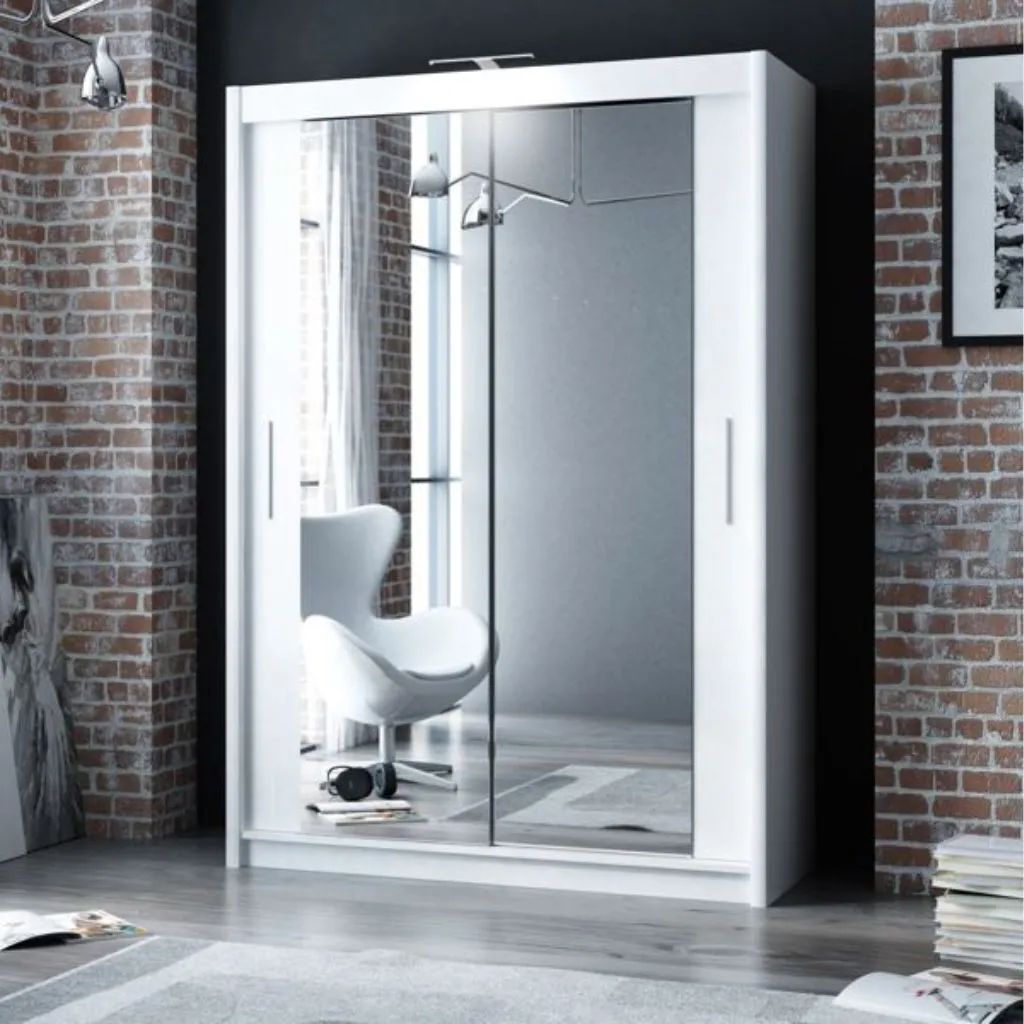 Brennans Paris Range White Sliding Wardrobe