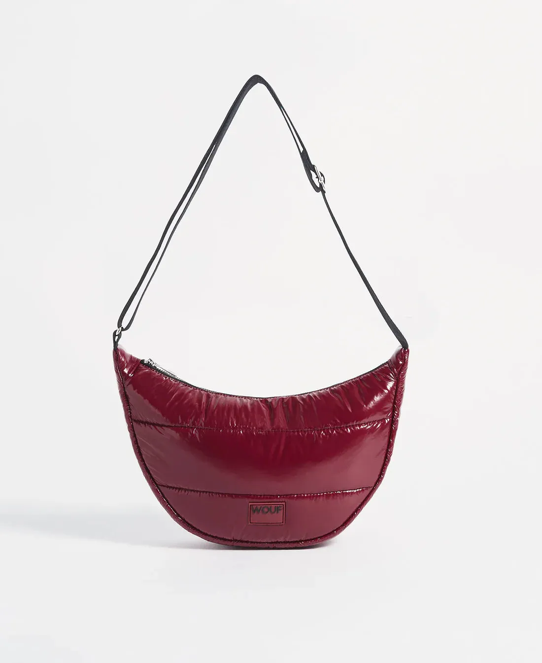 Burgundy Glossy Crossbody Bag