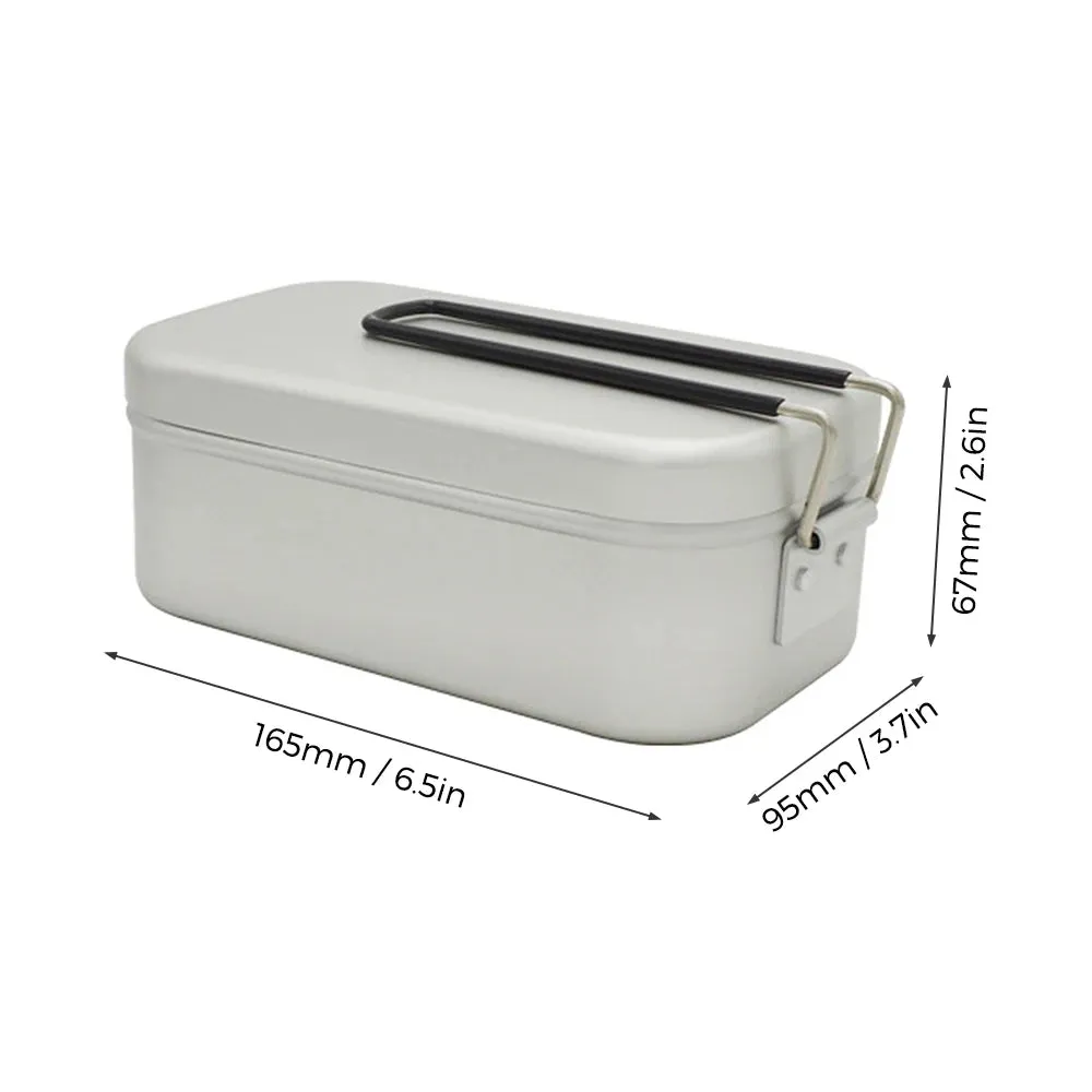 Camping Bento Box Tin Aluminum Alloy Camping Lunch Box with Steaming Rack for Outdoor Camping Hiking Backpacking Traveling