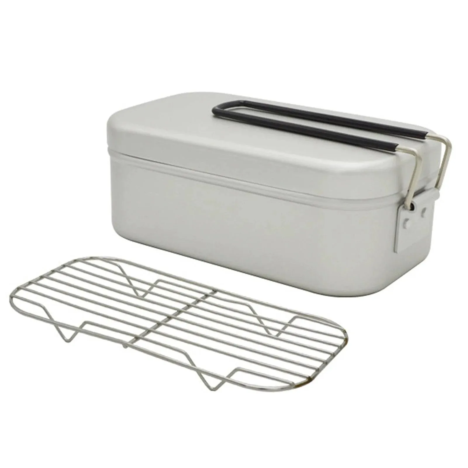 Camping Bento Box Tin Aluminum Alloy Camping Lunch Box with Steaming Rack for Outdoor Camping Hiking Backpacking Traveling