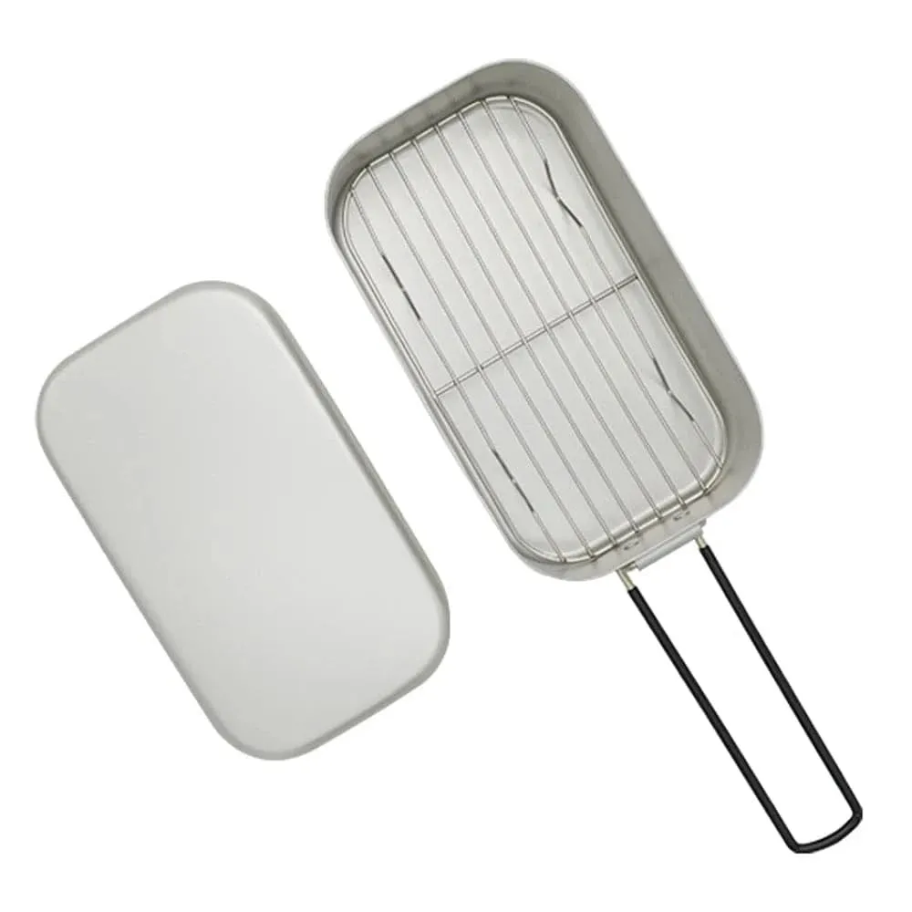 Camping Bento Box Tin Aluminum Alloy Camping Lunch Box with Steaming Rack for Outdoor Camping Hiking Backpacking Traveling