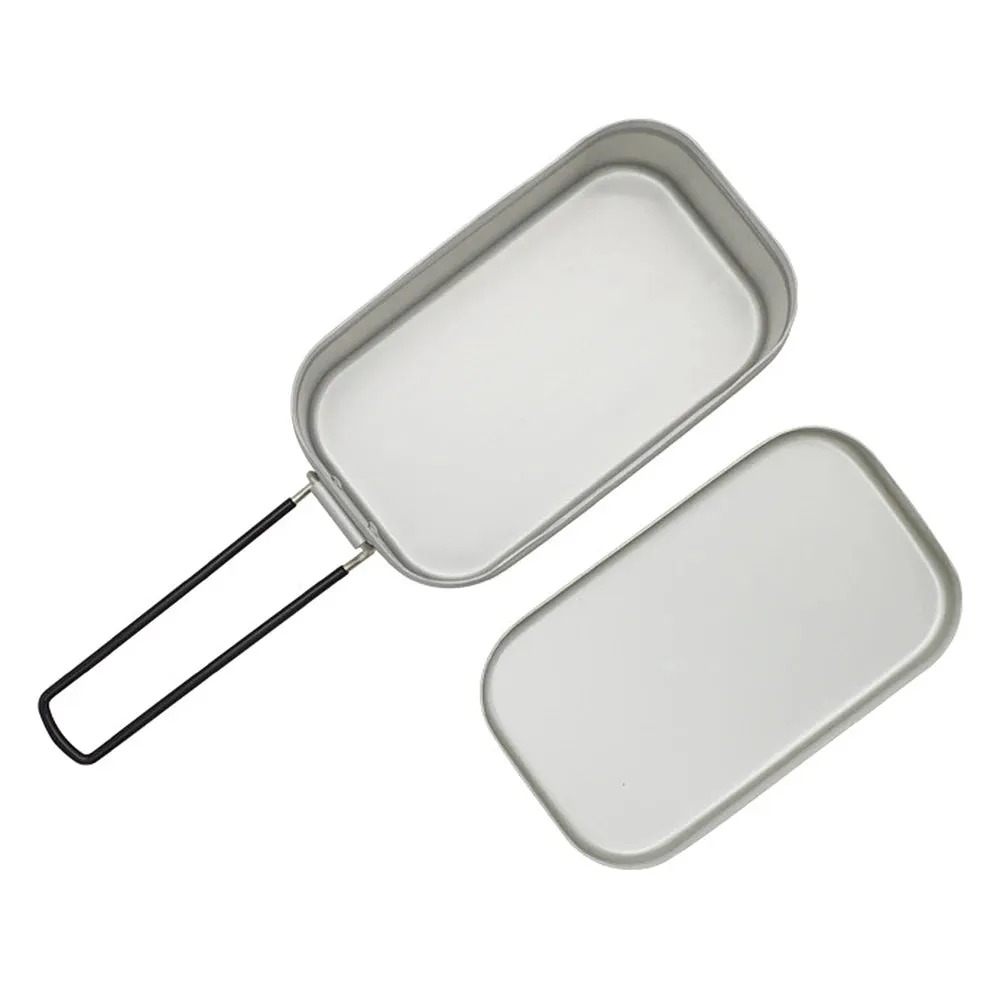 Camping Bento Box Tin Aluminum Alloy Camping Lunch Box with Steaming Rack for Outdoor Camping Hiking Backpacking Traveling