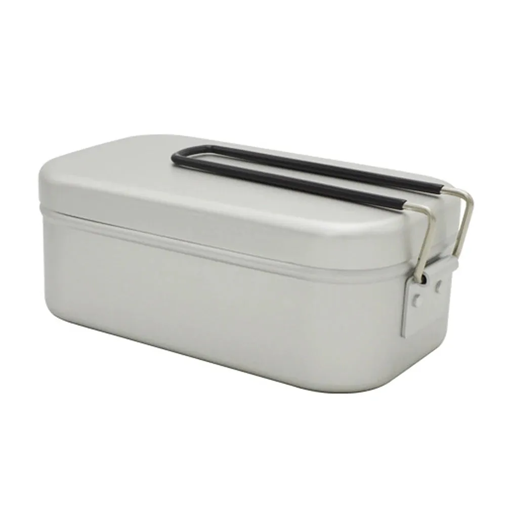 Camping Bento Box Tin Aluminum Alloy Camping Lunch Box with Steaming Rack for Outdoor Camping Hiking Backpacking Traveling