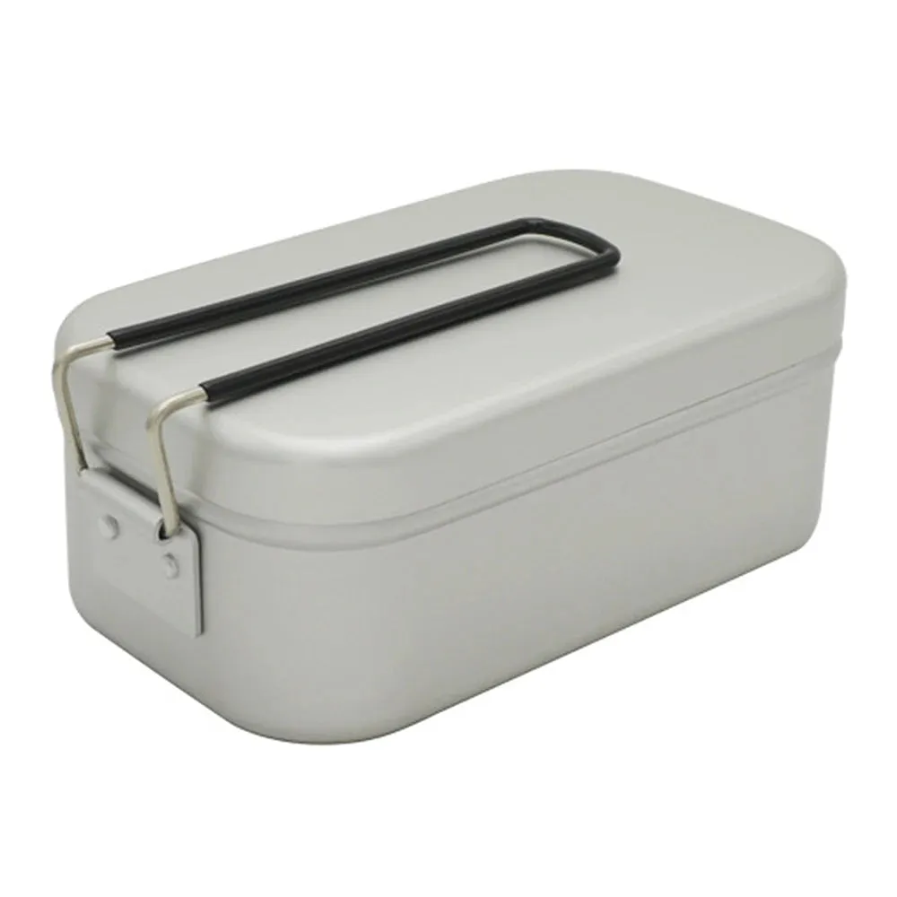 Camping Bento Box Tin Aluminum Alloy Camping Lunch Box with Steaming Rack for Outdoor Camping Hiking Backpacking Traveling