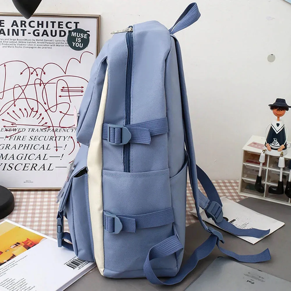 Camping Canvas Backpack Large Capacity Student Schoolbag Set Teenage Bag Hiking Bag Stationery Bags Stationery Bag Kit 2022 New