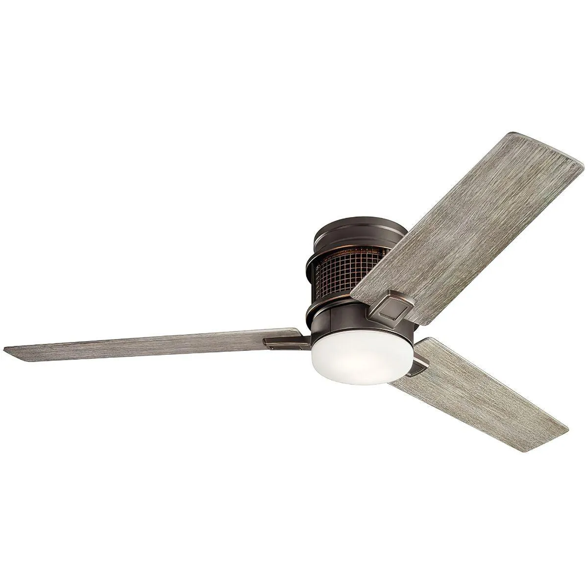 Chiara 52 Inch Vintage Olde Bronze LED Hugger Ceiling Fan with Wall Control