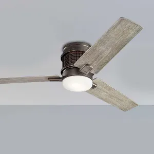Chiara 52 Inch Vintage Olde Bronze LED Hugger Ceiling Fan with Wall Control